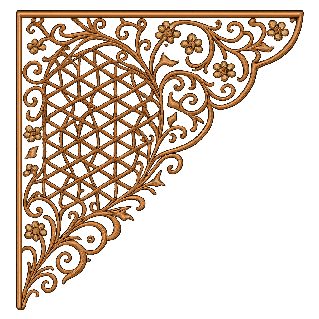 Wooden corner design top left